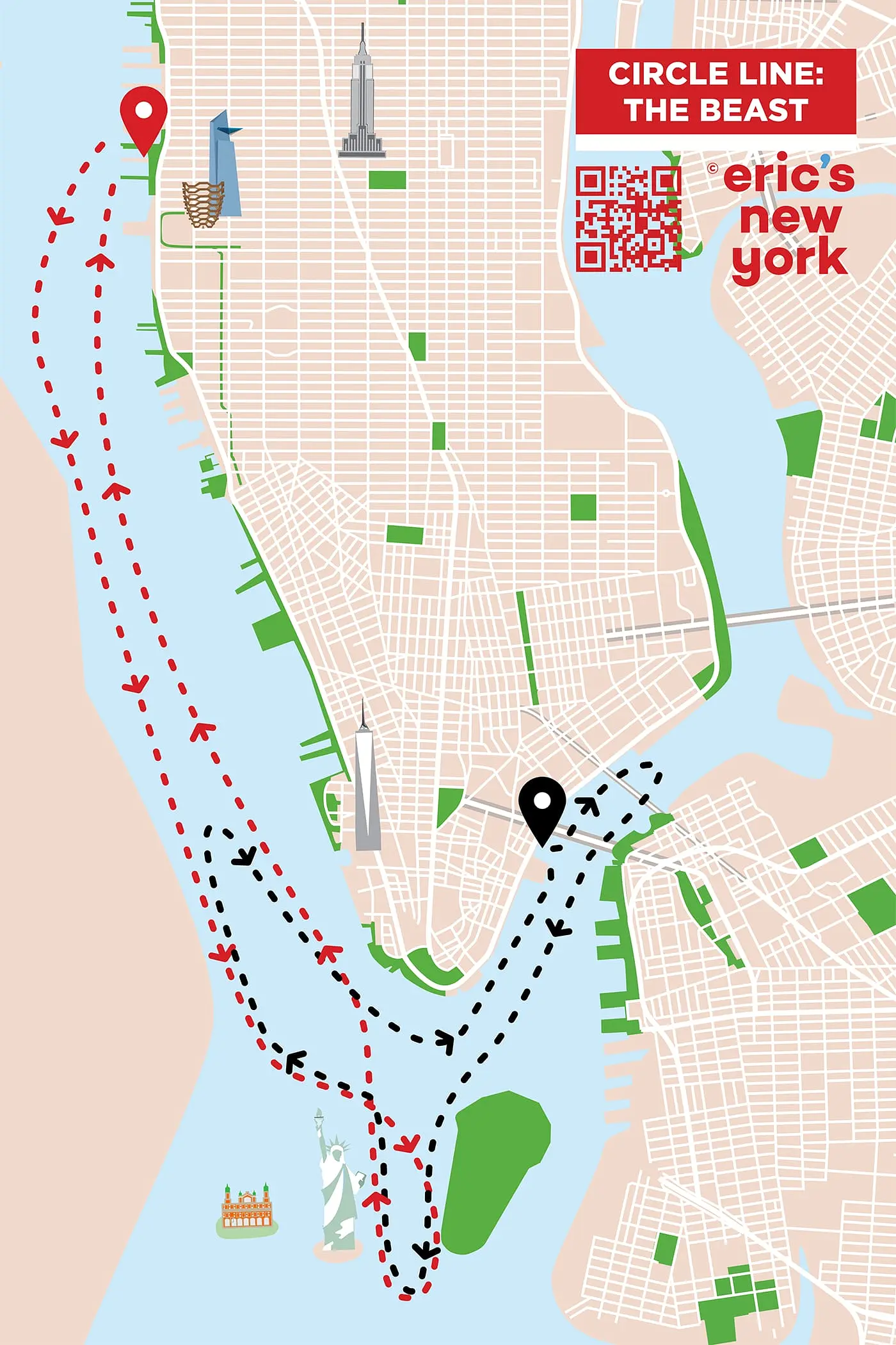 Circle Line The Beast paseo en lancha motora en Nueva York - Recorrido