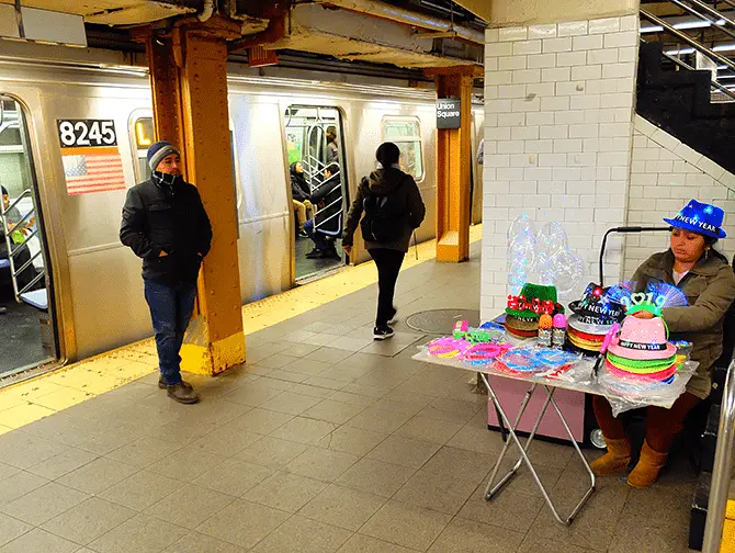 El metro en Nueva York - Andén del metro