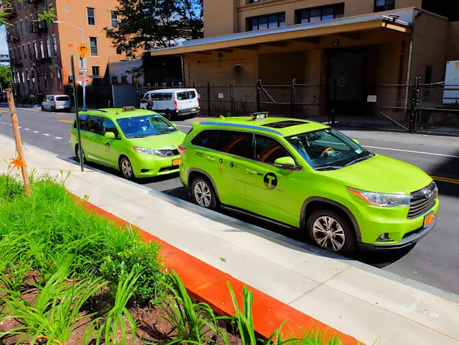 Los taxis en Nueva York - Taxi verde lima