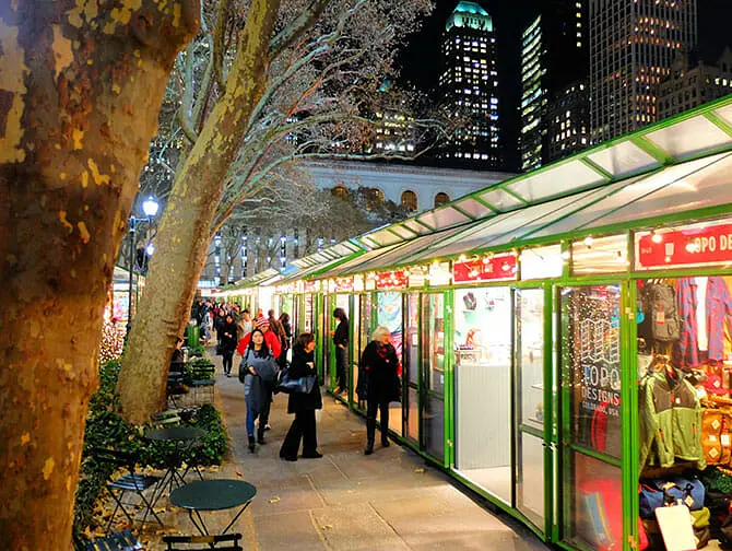 Mercados en Nueva York - Decoracion Bryant Park