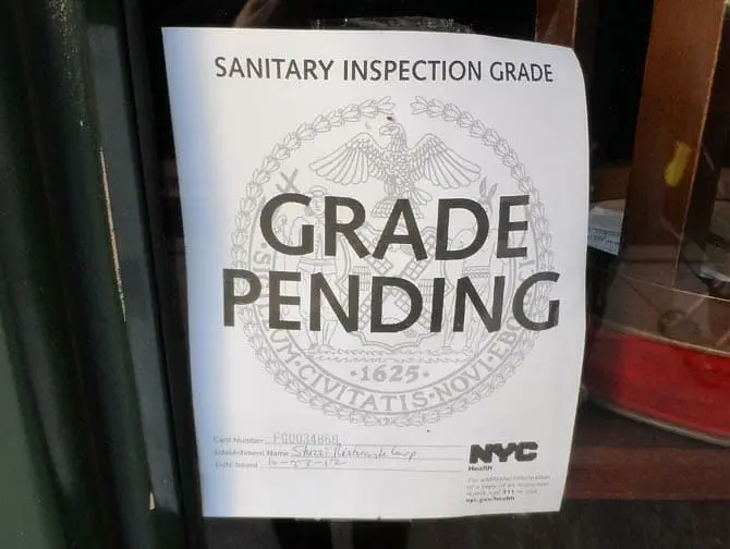 Higiene en los restaurantes de Nueva York - puntuación pendiente