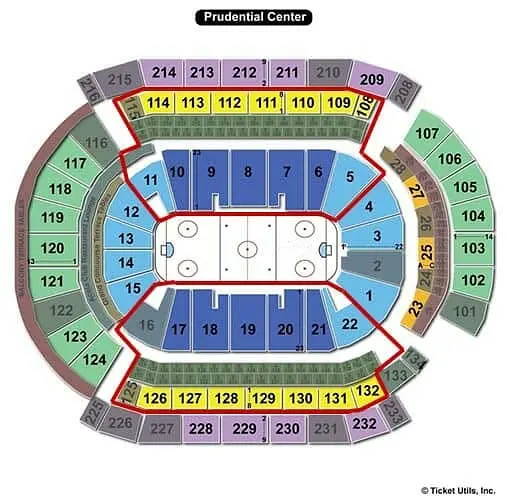 Tickets para los New Jersey Devils - Plano del Prudential Center