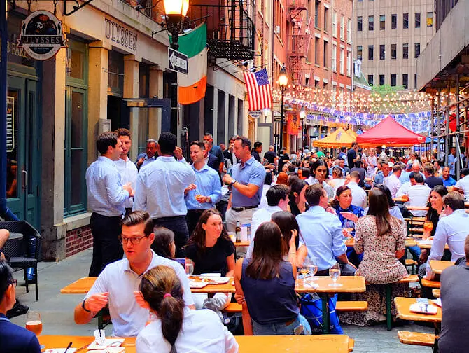 Restaurantes en Stone Street en Nueva York