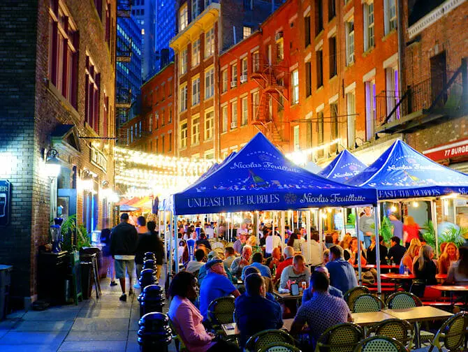 Restaurantes en Stone Street en Nueva York Winter