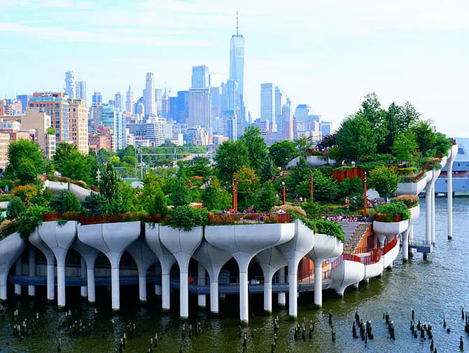 Little Island en Nueva York - Parque sobre pilares