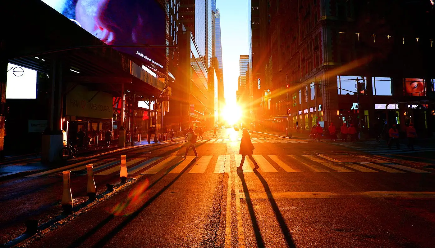 Manhattanhenge - Vistas desde la calle