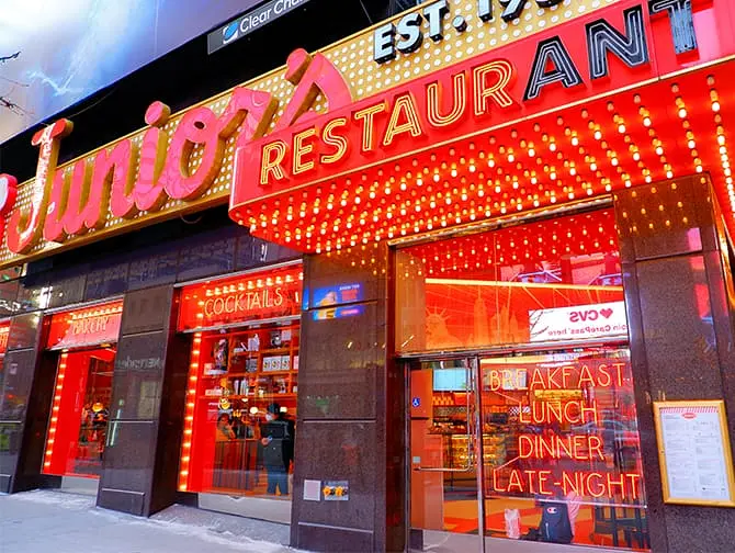 Los mejores cheesecakes de Nueva York - Junior's Restaurant