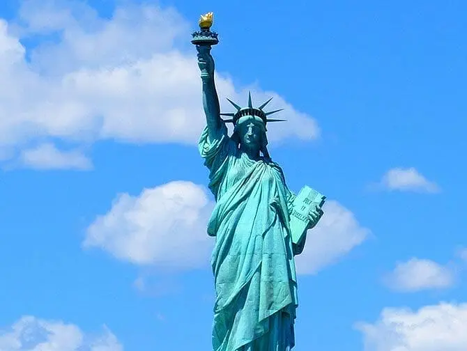 Tarjetas turísticas en Nueva York - Estatua de la Libertad
