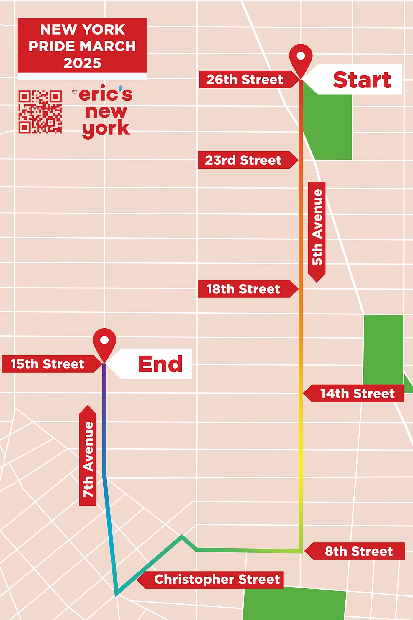New York Pride - Mapa de la ruta 2025