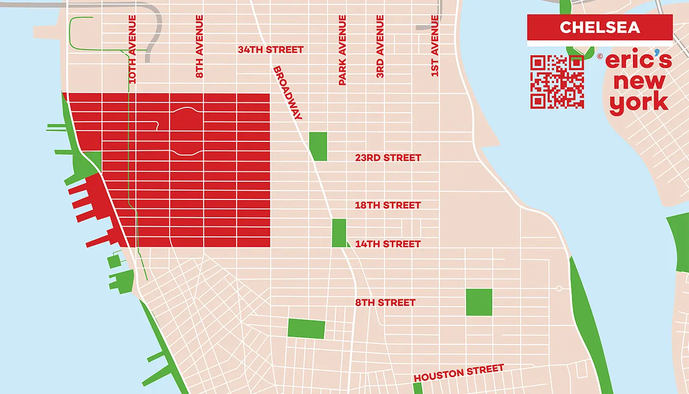 Chelsea en Nueva York - Mapa Gratuito
