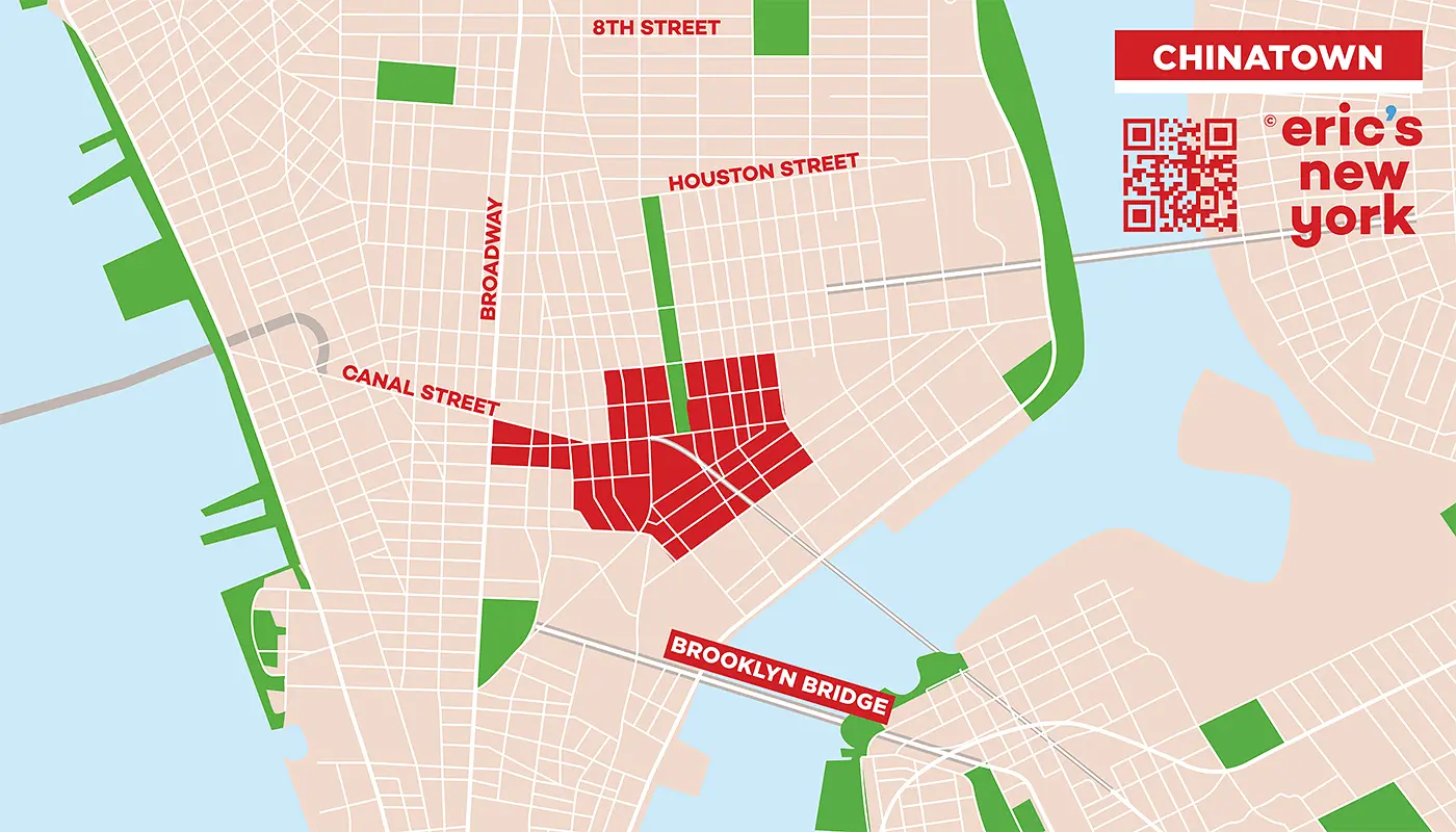 Chinatown en Nueva York - Mapa Gratuito