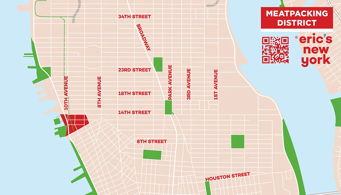 Meatpacking District en Nueva York - Mapa Gratuito