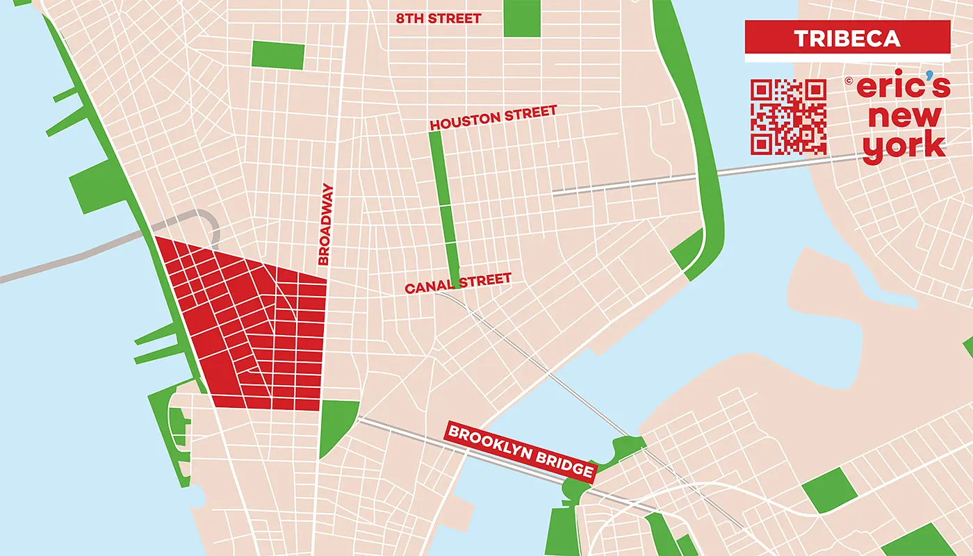 TriBeCa en Nueva York - Mapa Gratuito