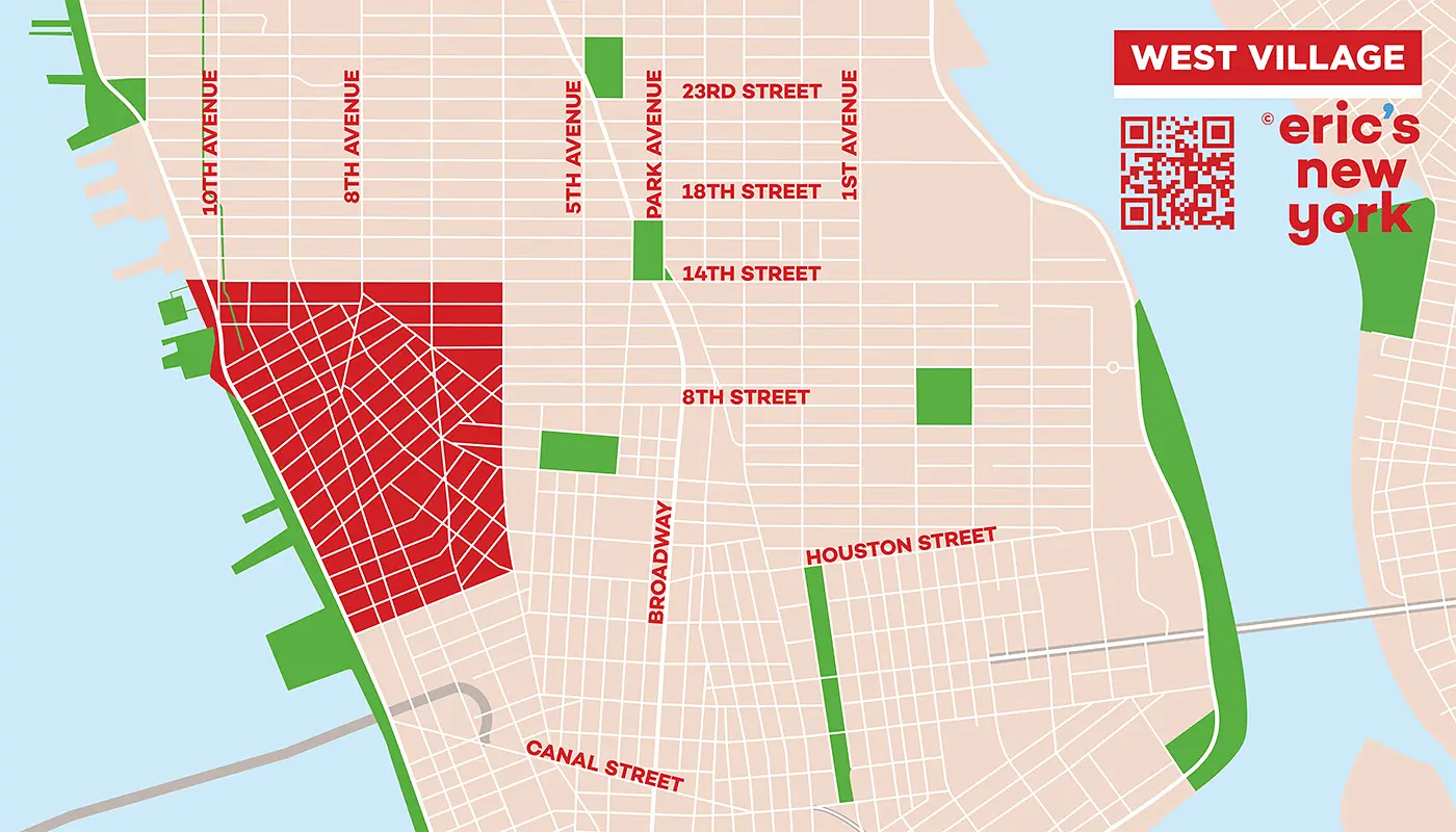 West Village en Nueva York - Mapa Gratuito